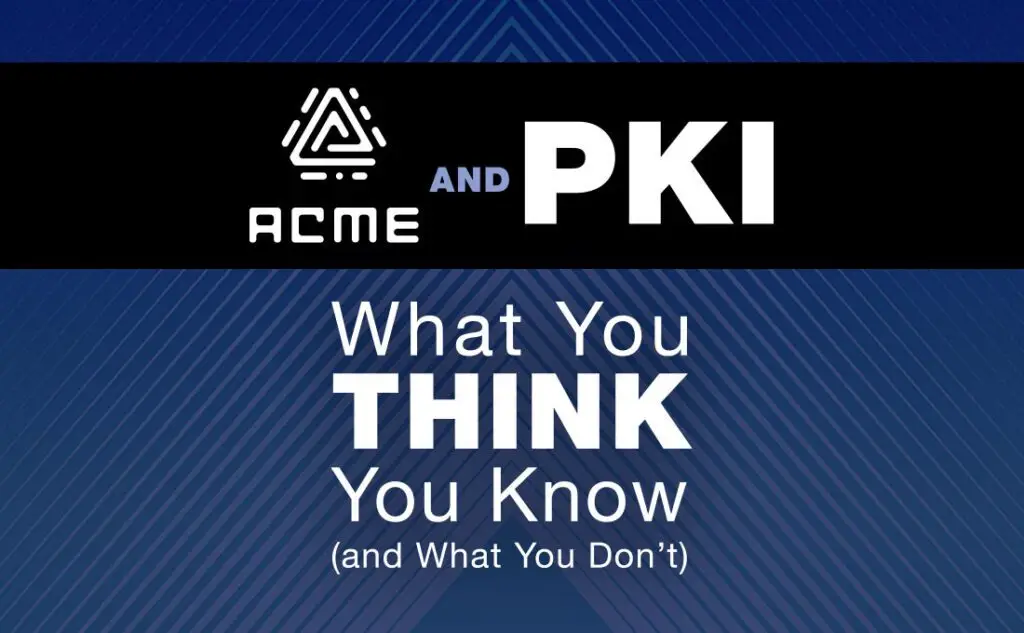 blue and black image with acme and pki text